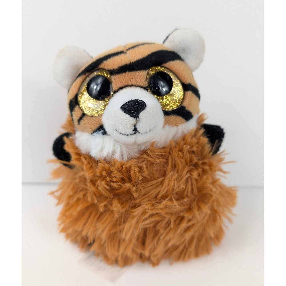 Fiesta Pom Pals Tommy the Tiger Glitter Eyes Plush‎ Animal 4.5 inches